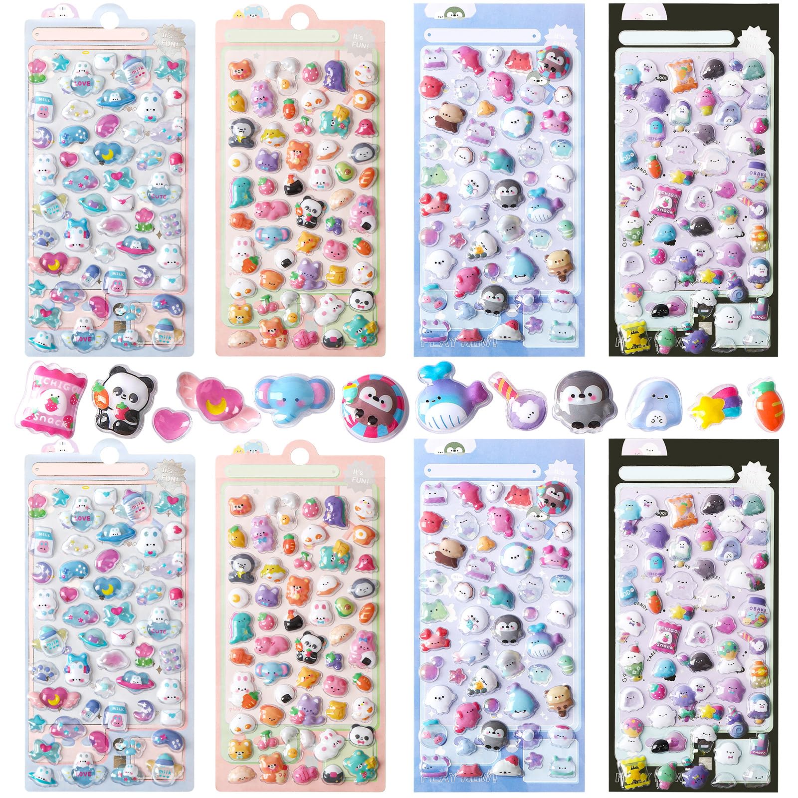 Amazon | METBOU ぷくぷくシール ごほうび 可愛い 8シート